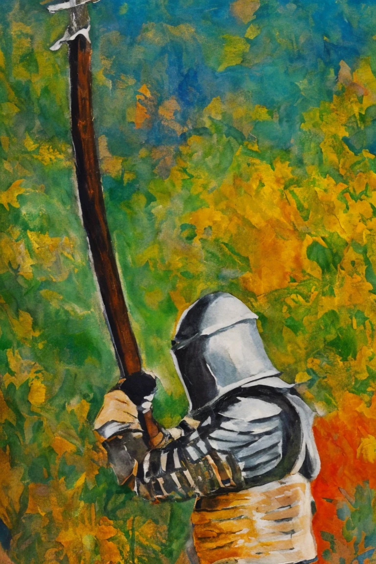 painting of a knight holding a sword, in the style of subdued color palette, high detail, character studies, 8k, utilitarian, fawncore, dark gold and green --ar 73:125 --stylize 750 --v 6