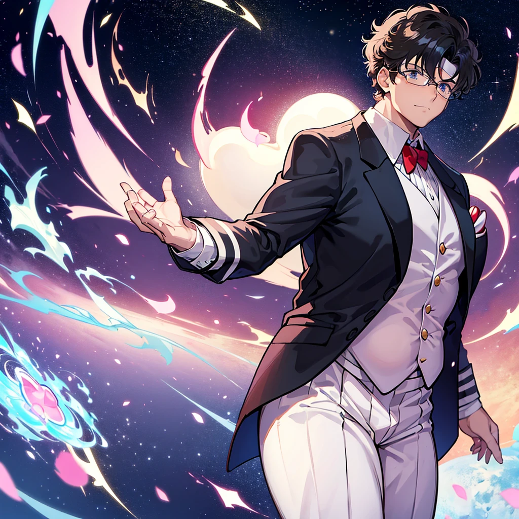fat "Tuxedo Mask" with a big belly from the anime Sailor Moon