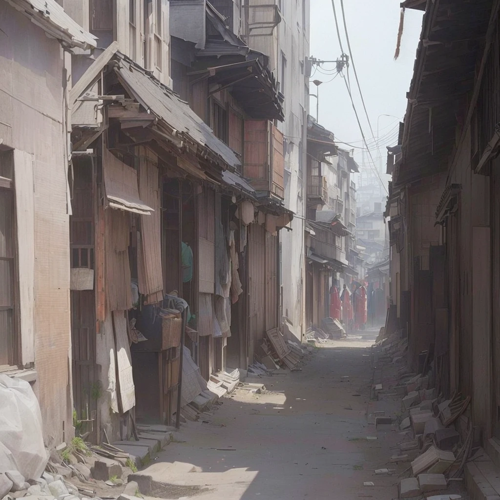 There is a picture of a street with buildings and trash cans., Dusty Street, misty alleyway, misty alleyways, Gwaiz, The ancient street behind her, Quiet Street, alley, alleyway, Written by Zou Zhe, alleys, Abandoned street, back alley, artwork in the style of Gwaiz, Luan Jia Blazing flames, fire, crowd, throng, freezing, mother warming her baby.Scenery and Cityscape in the Early Meiji Era After the Meiji Restoration, Japan underwent rapid modernization and civilization. Consequently, many changes and reforms occurred. Below is a detailed explanation of the scenery, appearance of the poor, occupations, and cityscapes in the early Meiji period (1868 to the early 1880s). 2. Appearance of the Poor Life for the impoverished and lower classes remained harsh. In particular, in urban areas, people migrated from rural areas or unemployed artisans gathered, intensifying competition in the labor market. Many of them struggled with poverty, often residing in slums or around temples. 3. Occupations Meiji early Japan witnessed a diversification of occupations. Traditional agriculture and handicrafts were accompanied by the rise of modern industry and commerce. Particularly in urban areas, factory workers, shop clerks, and transporters increased, giving rise to new professions. However, many in these occupations endured harsh working conditions. 4. Influence of Civilization and Enlightenment During the Meiji era, Western cultural influences spread rapidly. Changes in clothing, dietary habits, and the proliferation of Western-style architecture advanced, especially in urban areas. Conversely, this development posed a threat to traditional culture and lifestyles, resulting in societal upheaval and adaptation challenges. 5. Social Change and Policy Influence While promoting modernization policies, the government also addressed poverty and social issues. Legislation for labor protection and charitable activities to aid the poor were implemented. Nevertheless, living conditions for the impoverished scarcely improved. The early Meiji period marked a rapid transformation in Japan, with complex soc