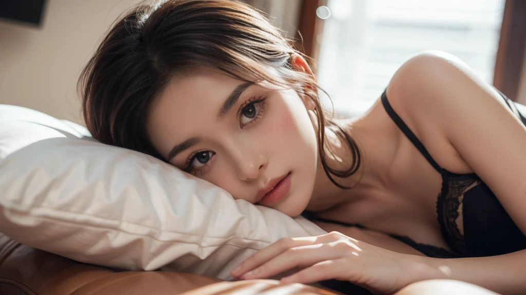 masterpiece:1.7,Maximum resolution 32K:1.7,Hyper reality photography、Erotic、Tiny Lingerie Beautiful Girl,Beautiful Face、Adult video shooting site