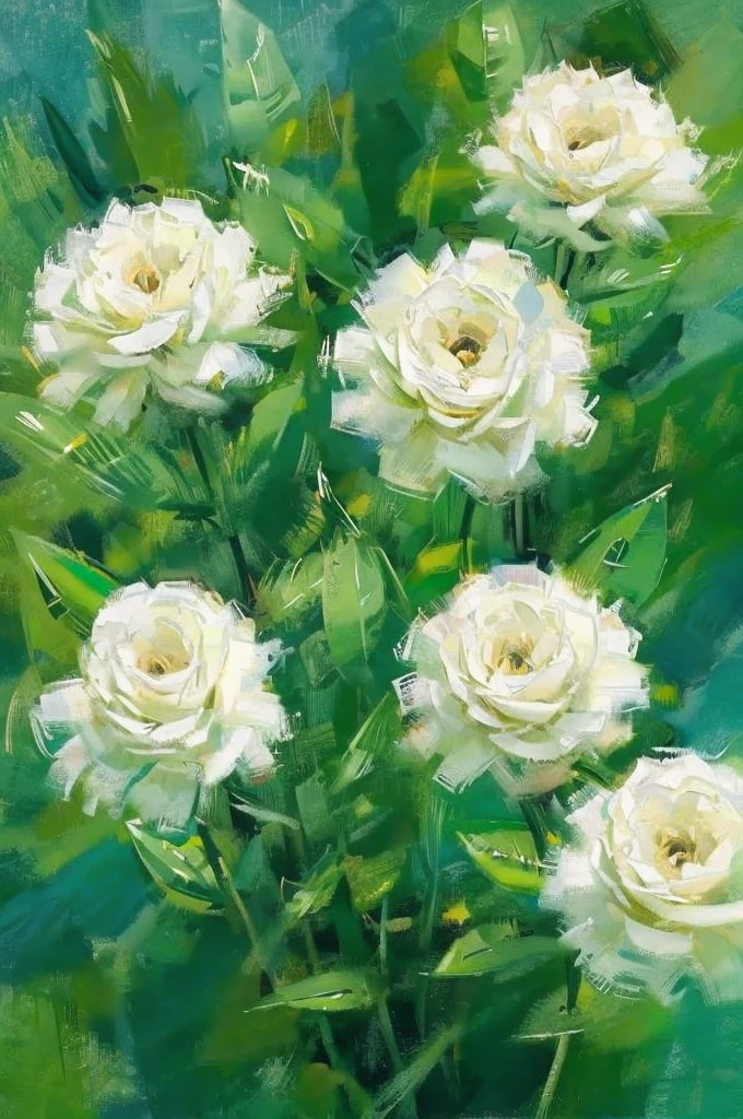 dark green , abstrac , circles, white , flowers abstracs