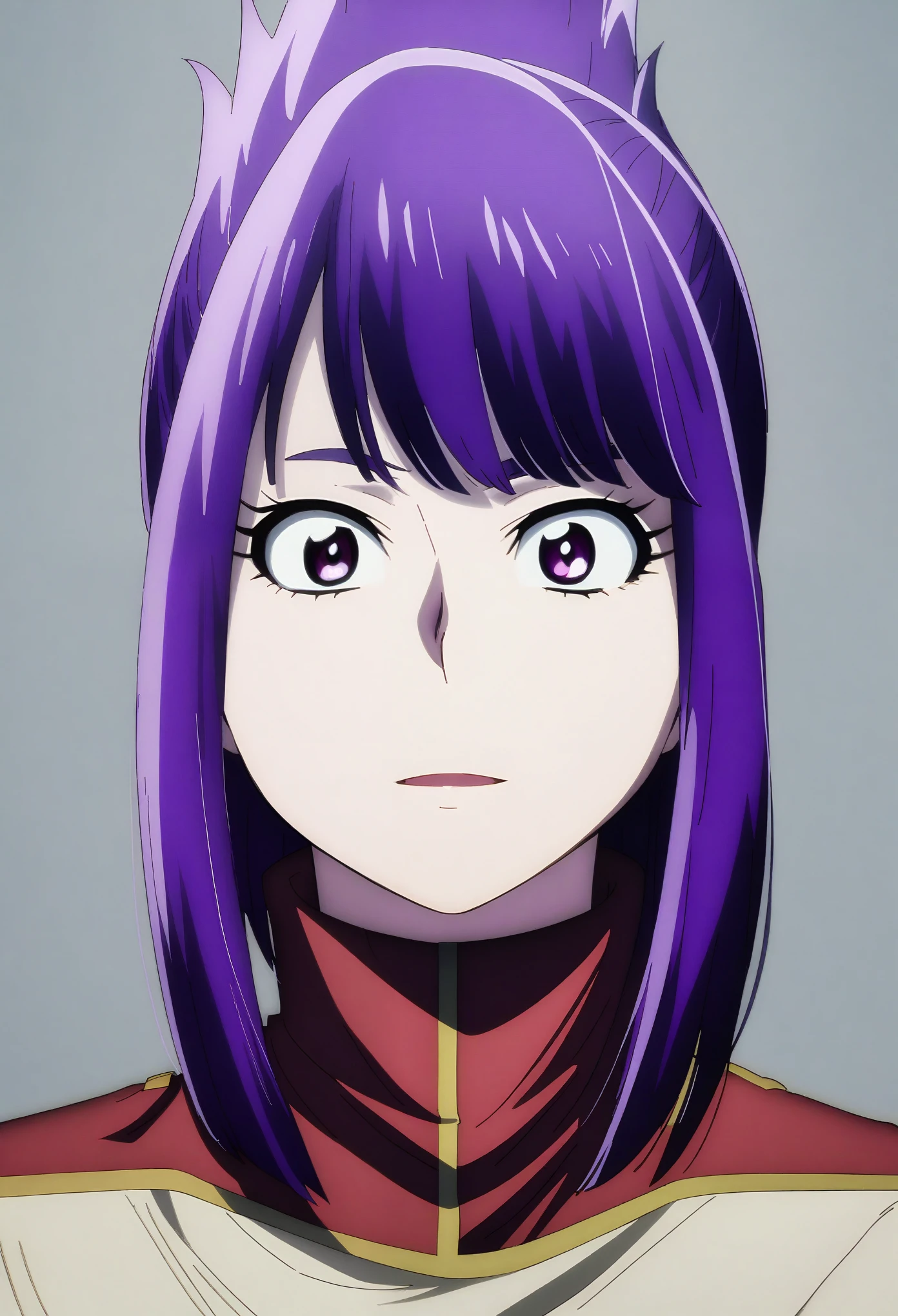 Garota Boku no hero, long purple hair, light purple eyes, beautiful  face. 