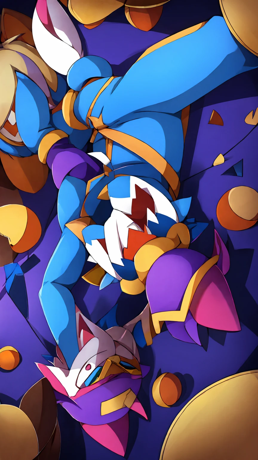 Broken jester puppet falling