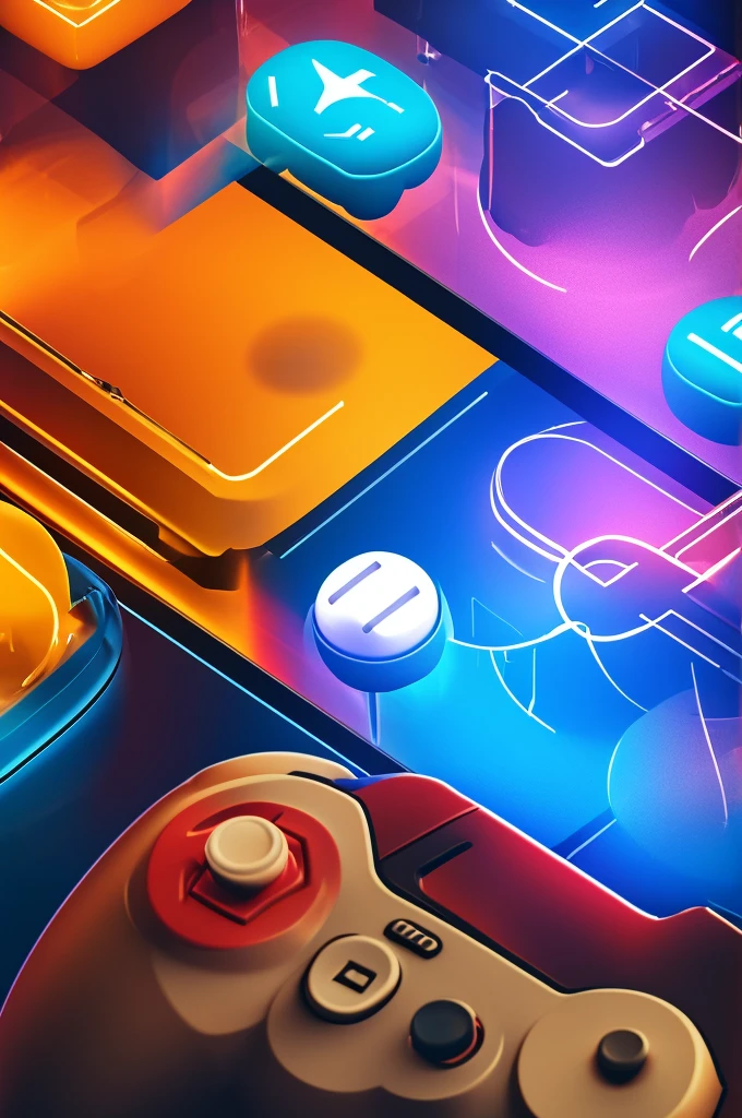 logo of playing fun game with controller with a glass near it