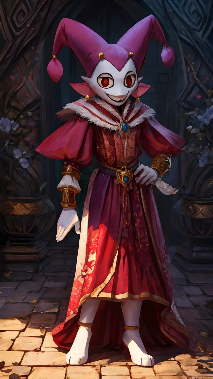  jester puppet in the shadow of a crown