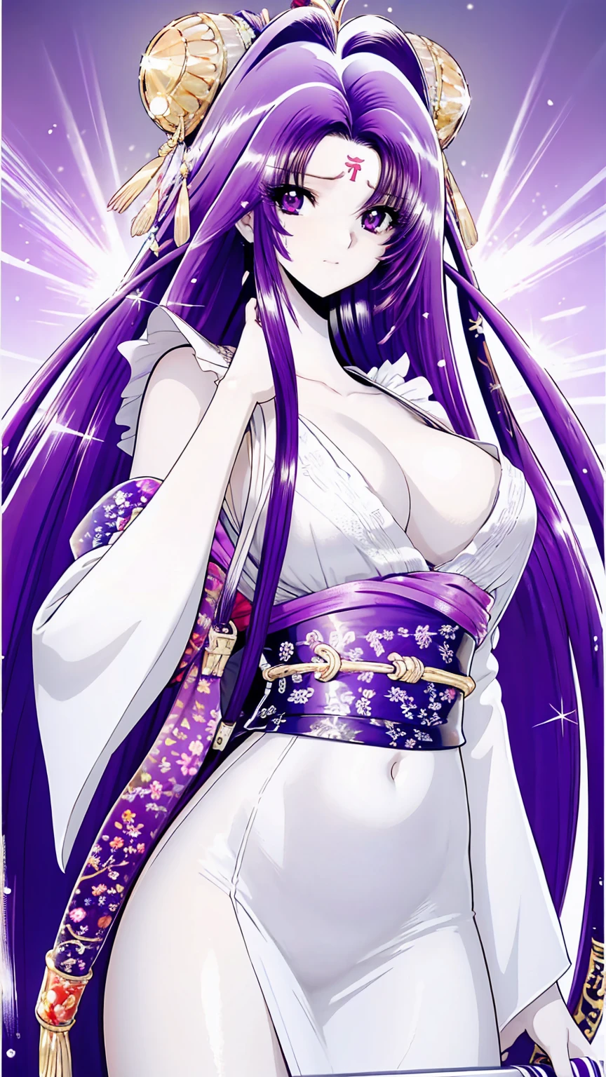 ultra-detailed、high resolution、extremely detailed CG、unity 8k wallpaper、official art、super detailed skin、perfect anatomy、cinematic lighting、beautiful detailed eyes、depth of field、ideal ratio body proportions、

anime colored、kyoto animation、(Hair is purple、White skin、Eyes are pale red)、luxury kimono, Japanese-style beauty, 28 years old, Japanese, long black hair, shiny hair, hair ornament, sweaty, sad,