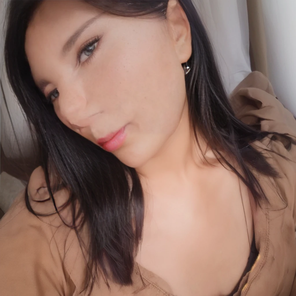 a woman sitting on a bench, holding a cellphone, taking a selfie, beautiful detailed eyes, beautiful detailed lips, extremely detailed face, long eyelashes, photorealistic, 8k, hyper detailed, intricate, masterpiece, realistic skin texture, perfect lighting, warm color palette, shallow depth of field