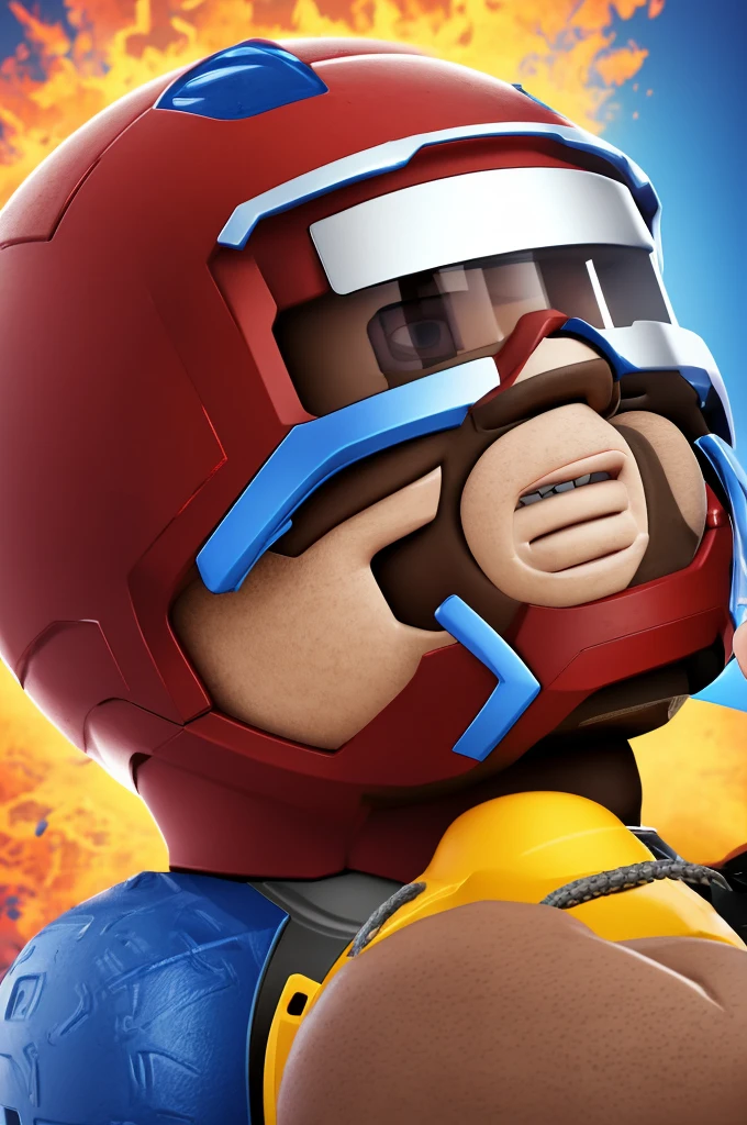 ogo of boy playing fun game with the name IRON BRUISER on the image