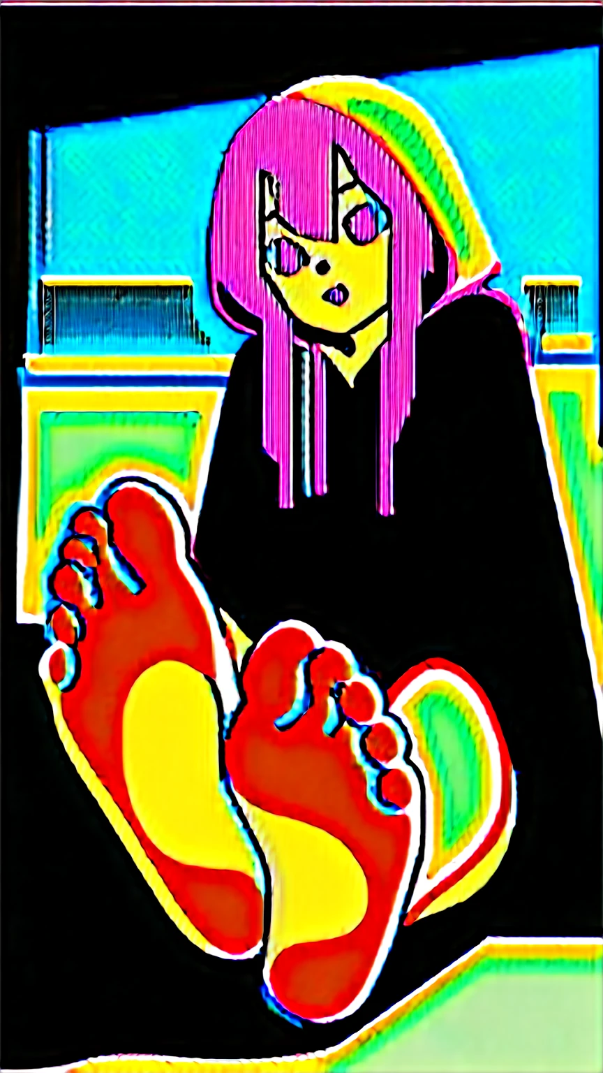score_9,score_8_up,score_7_up, source_anime, BREAK 1girl, Erza, sitting on the floor and showing her feet, (pov from below:1.3), micro POV, foot focus, both detailed feet, five toes, smooth natural toenails, smirk, detailed face, red micro dress, sandals, large breasts, thighs, mature female BREAK best quality, official art, anime keyvisual, anime screencap