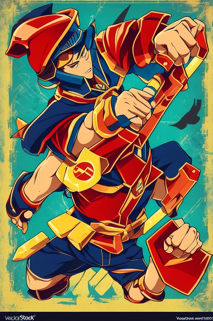 logo of boy playing video games and hammer anime style