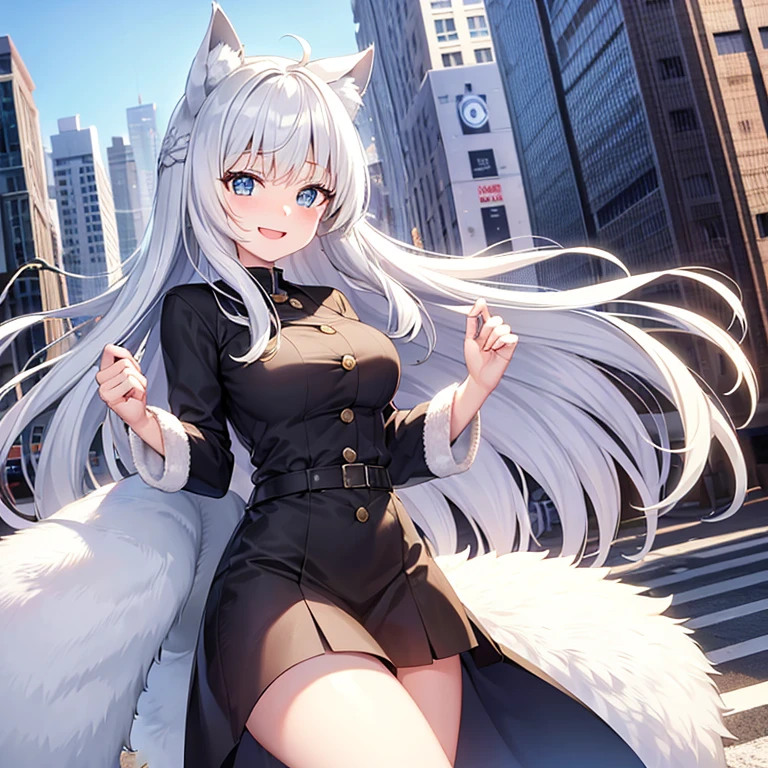 no shoes，Stand barefoot，Masterpiece，hairlong，，in the city，Full limbs，Teenage female，The face is gentle，white colored hair，Colored eyes with double tail and curl，white lolita，long shots，white stockings，There are cat ears on the head, White dresses， silver haired, cute anime waifu in a nice dress, white-haired god, Gray-haired girl，No underpants，Vacuum exposure，squatting down，spread your legaturbation，No underpants，Revelation，legs separated， Lateral chest exposure， revealing the chest， scratches， Autopsy of the ??????， Revelation ，Autopsy of the ??????， legs separated，scratches，No underpants，Revelation，The vaginal opening is open.，Valgus opening of the ??????，scratches，Masturbated，incontinence，