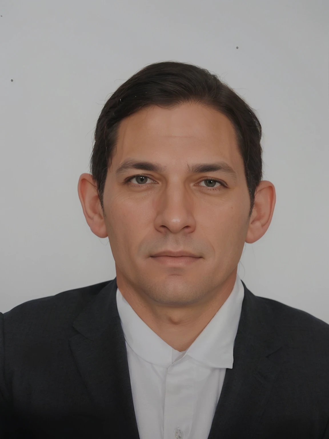 Make this photo look realiatic and detailed, arafed man in a suit, 45 years old man, very detailed potrait, realistic portrait photo, close up potrait, profile portrait, very detailed face, very realistic face, very perfected face, very detailed clothes, very realistic clothes, very perfected clothes