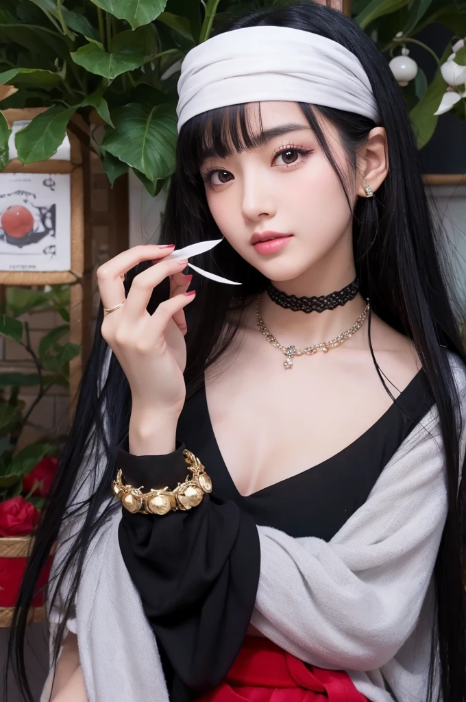 Fortune teller black haired beautiful girl