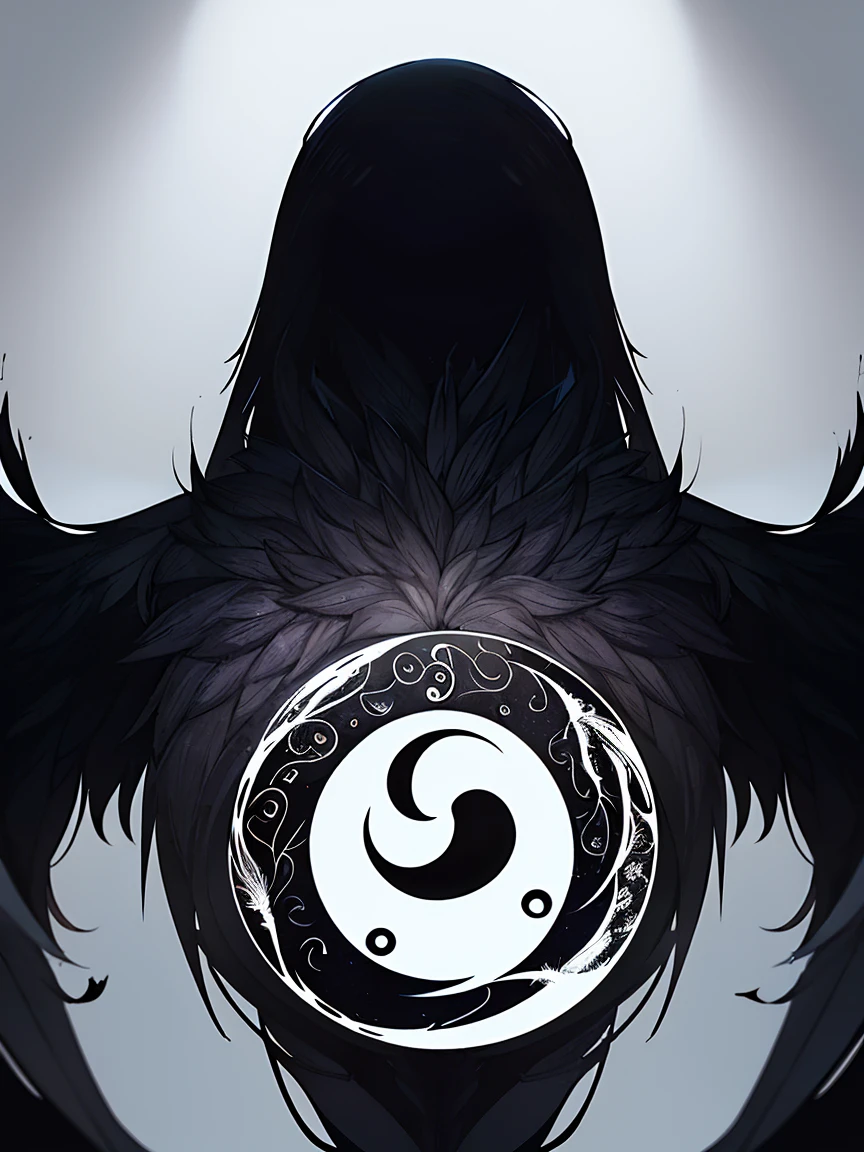 a high quality yin yang composed of two ravens, one black and one white, intricate detailed feathers, dark moody atmosphere, dramatic lighting, gothic, cinematic, 8k, award winning, photorealistic