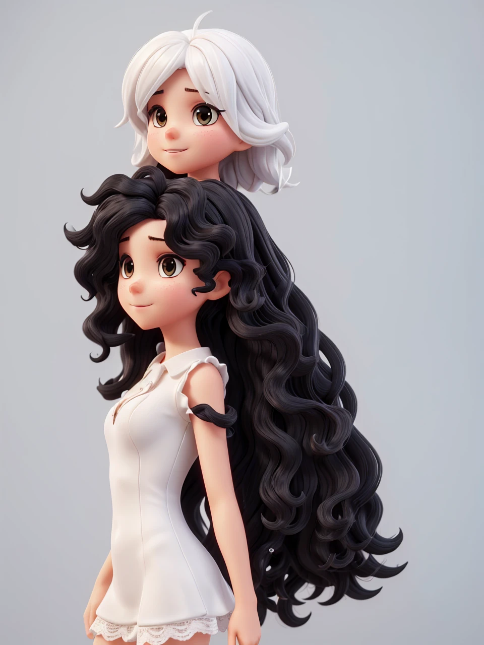 Photo of , white skin , black wavy hair, 8k, best image