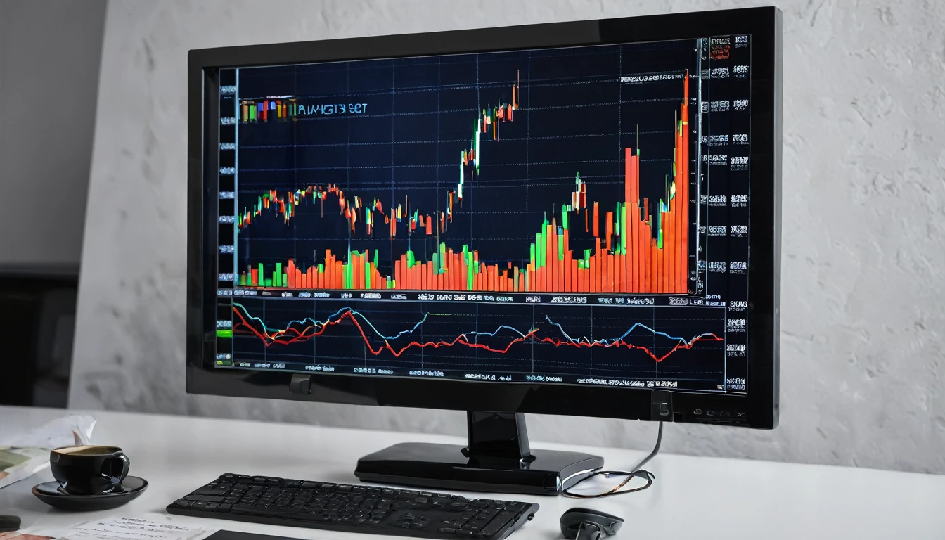 (Realistic photos),Currency chart displayed on a monitor