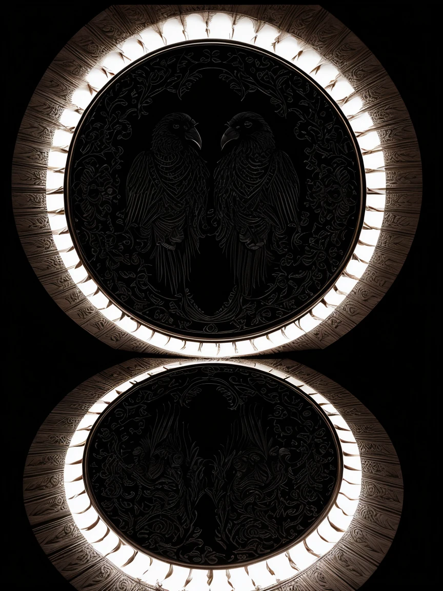 a high quality yin yang composed of two ravens, one black and one white, intricate detailed feathers, dark moody atmosphere, dramatic lighting, gothic, cinematic, 8k, award winning, photorealistic