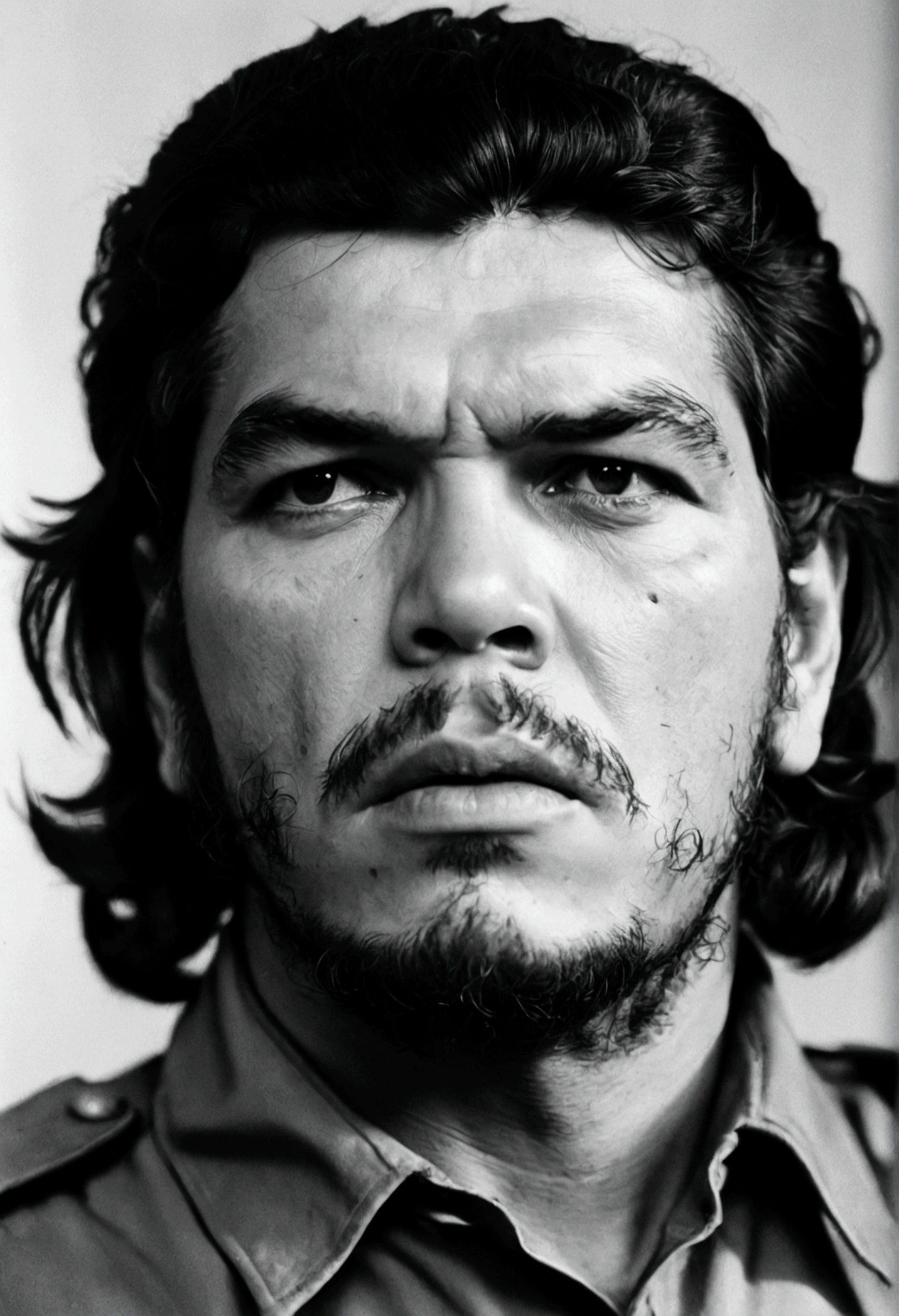 Che Guevara's face, Photography, 35mm lens, nervous, extremely expressive anger