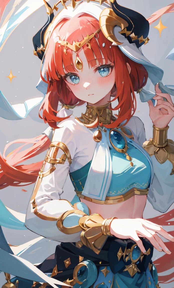 (masterpiece), (best quality), (Extremely detailed), (Nilou), cell shaded, glitter, shy