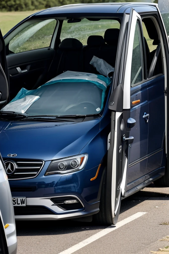 a person found dead in a car with a window broken to get in