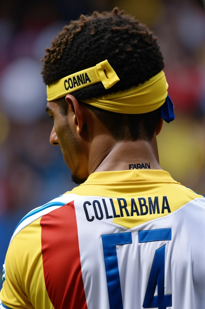 Man with Colombia shirt says Fernando on his back