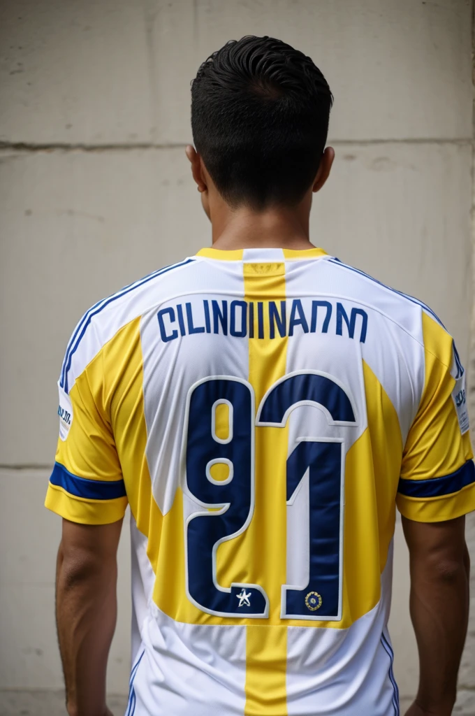 Person with a Colombian soccer team shirt what García says on his back