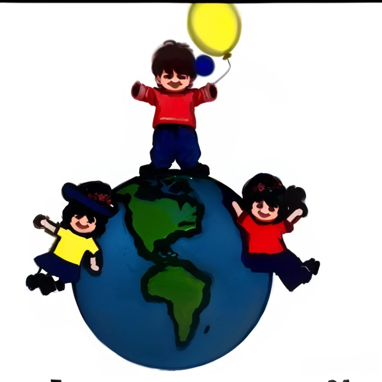 there are three children standing on top of a globe with a balloon, world peace, children, on a mini world, children illustration, colored illustration, conceptartworld, por Harry Beckhoff, & all the world around you, creation of the world, around the world, world, little planet, Cartoon, animated movie still, Art of the World, future!!