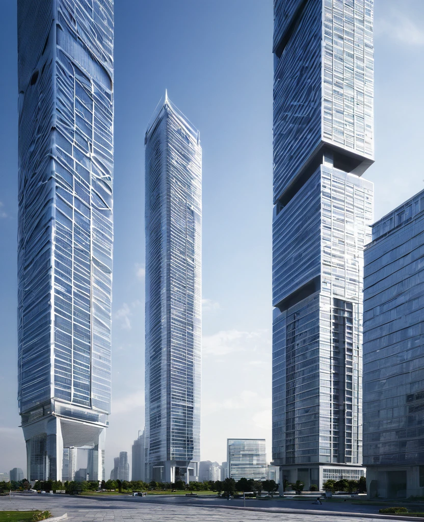 Sky scraper buildings, future buildings, afternoon, future complex,