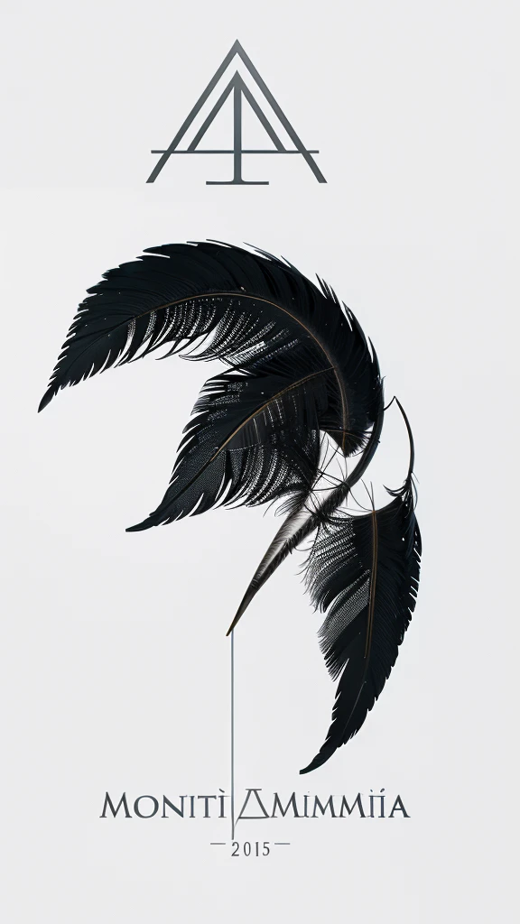 A minimal, modern, simple, cinematic logo design for the brand “Penamemoria". Create a modern, minimalistic, high-quality, masterpiece, fantastic, poetic feather that symbolizes dreams and stories.