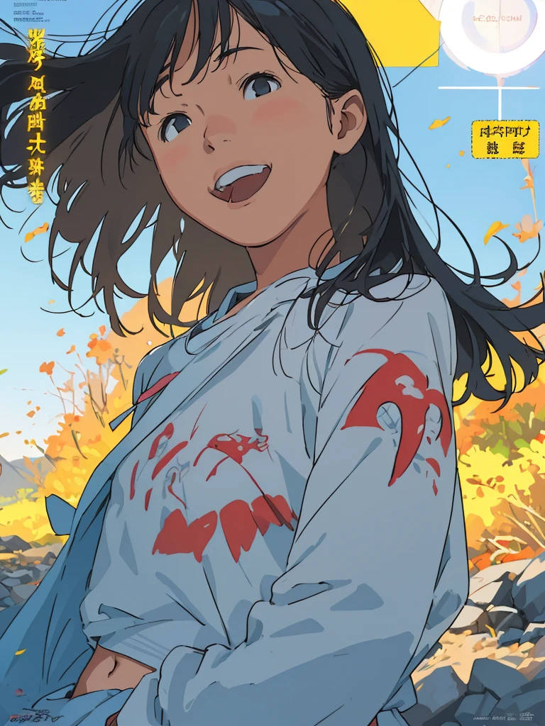 reasonable design, Clear lines, High Sharpness, (highest quality,8K,Perfect sharpness,Ultra fine,High resolution,masterpiece:1.2), Perfect Anatomy:1.5, Official Art, Illustrations that tell a story, (Whitish background:0. 9)、Body Positivity、More Mr.Physical expression、(Random and mischievous poses)、Perfect beauty、Perfect beautiful face、Strong winds、A rich expression、Dynamic composition、smile、Golden ratio composition、colorful、(Mr.Different angles and perspectives)、anime art、mini skirt、(Overcoming stereotypes)、 Glowing Skin、(Natural beauty)、smile、bangs、Straight Hair、(Soft and flowing hair)、(Rural Scenery)、(Nostalgic atmosphere)、Insert up to the thighs、(Playful and carefree)、(More Mr.Ethnic characters)、(innocent attitude)、(Sunny atmosphere)、Skirt flipped up、(Bright colors)、Belly button exposed、Beautiful Eyes、A skirt fluttering in the wind、Put it in to your feet、Some composition patterns、sensuous、Geometric pattern、emotional、Symposium cover、