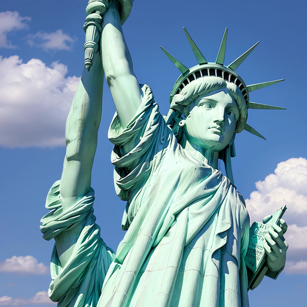 statue of liberty、one、Clear skies
