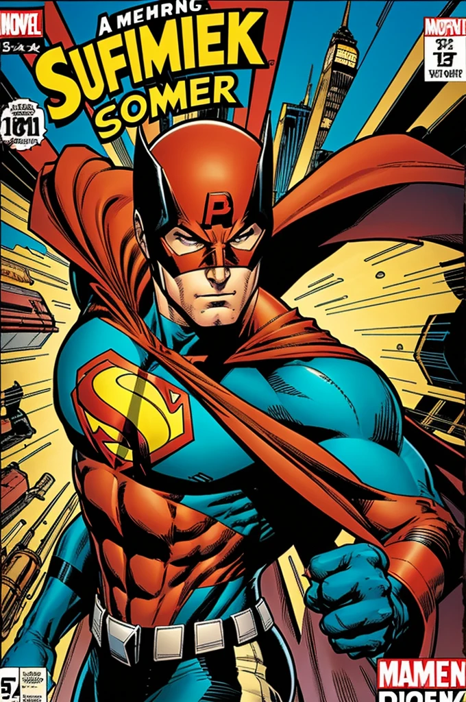 A comic book cover featuring a fictional superhero