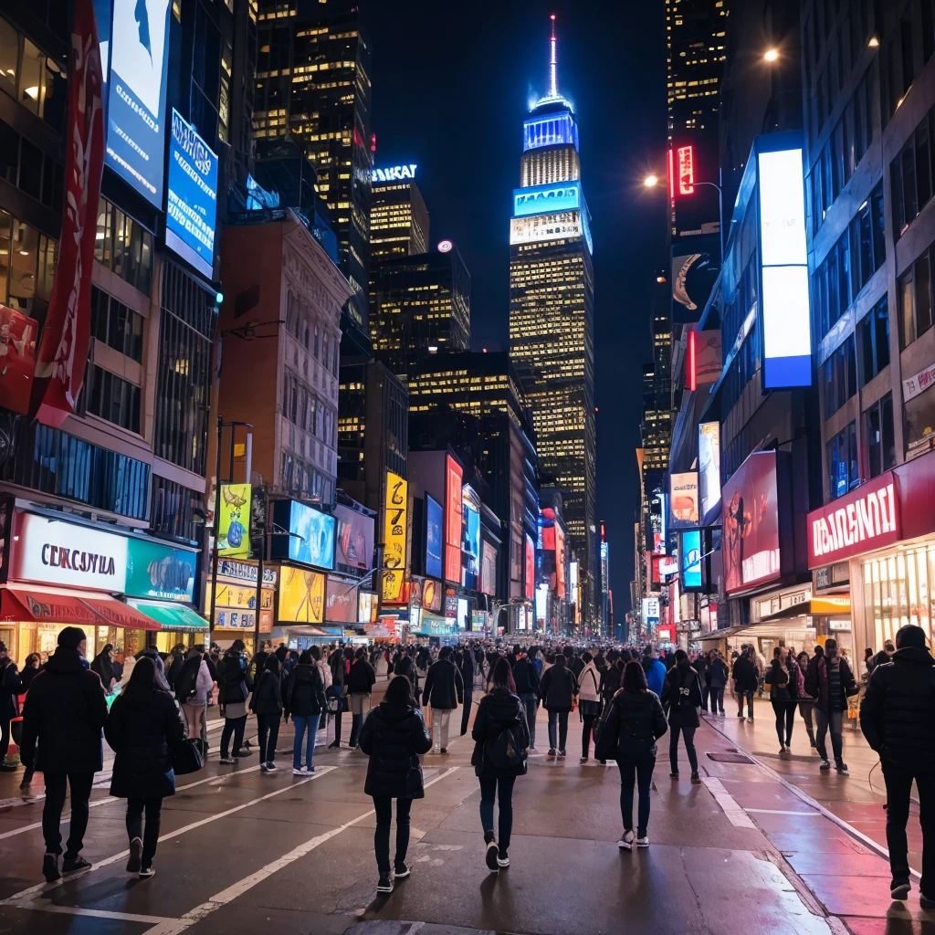 new york、night、Streetscape、busy