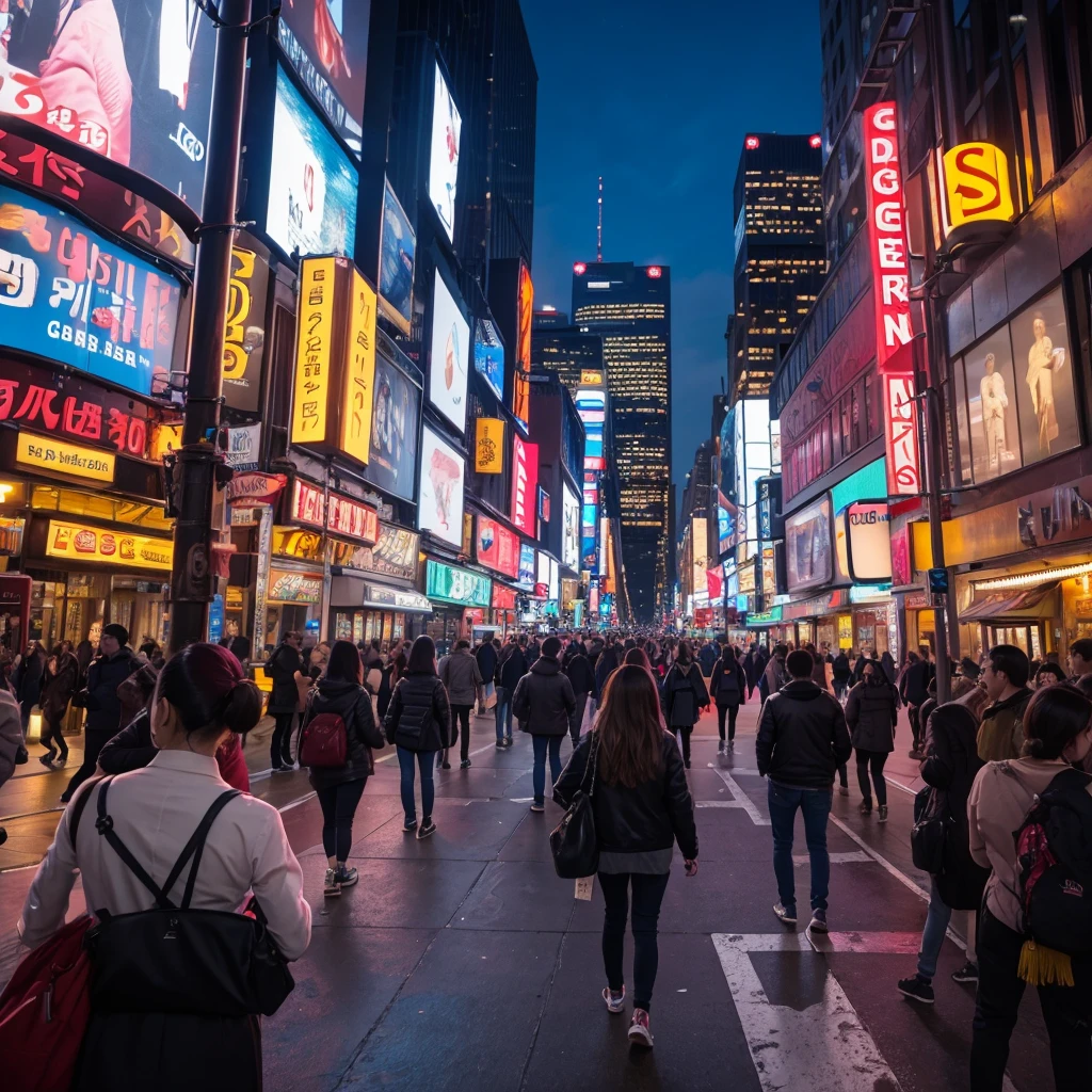 new york、night、Streetscape、busy