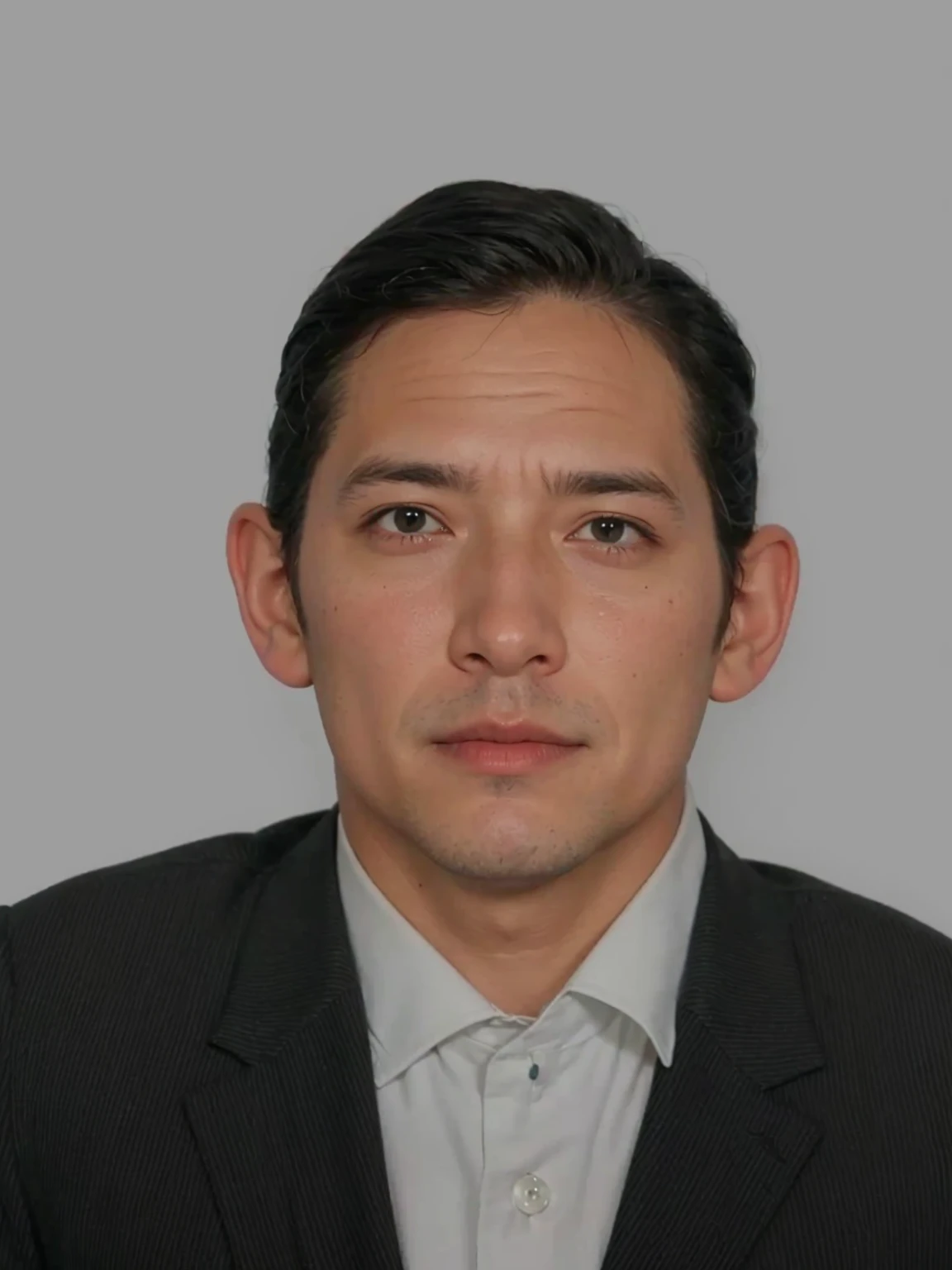 Make this photo look realiatic and detailed, arafed man in a suit, 45 years old man, very detailed potrait, realistic portrait photo, close up potrait, profile portrait, very detailed face, very realistic face, very perfected face, very detailed clothes, very realistic clothes, very perfected clothes