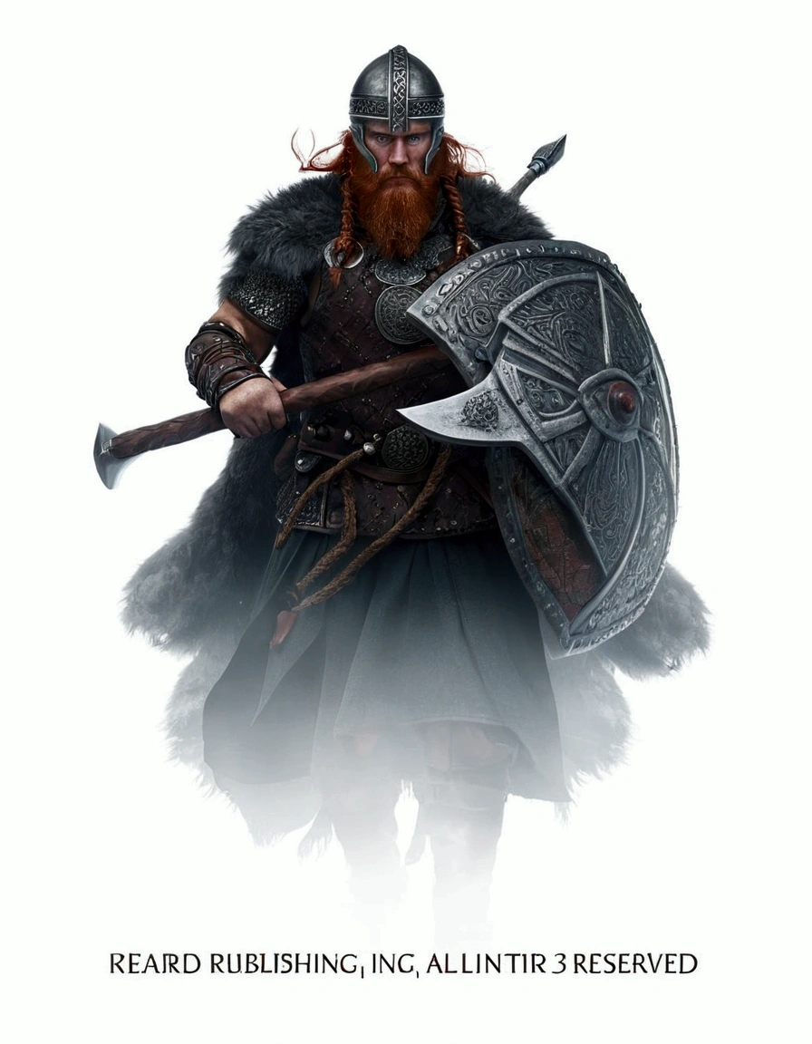 redhead viking warrior: ultra realistic and detailed