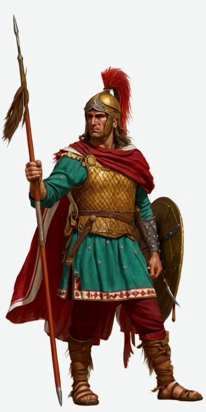 Gallic warrior with spear: ultra realistic and detailed