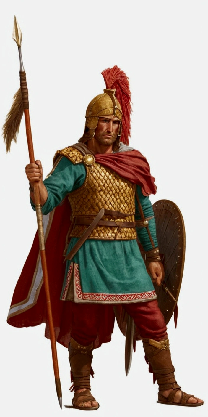 Gallic warrior with spear: ultra realistic and detailed
