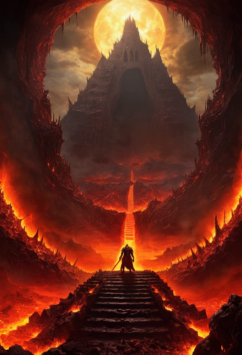 , hellish landscape, The Depths of Hell, Apocalyptic landscape of hell!!!!!, Mustafar, Hell&#39;s Ruins, ! Apocalyptic landscape!!，Dark sun art, Entrance to hell, Entrance to hell, world of warcraft art, Jungle Invasion