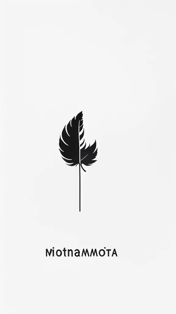A minimal, modern, simple, cinematic logo design for the brand “Penamemoria". Create a modern, minimalistic, high-quality, logo of a feather that convey a sense of memories and dreams.