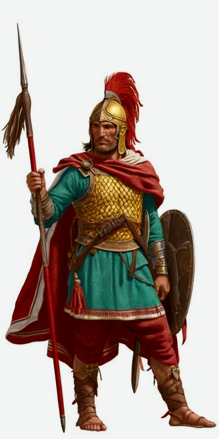 Gallic warrior with spear: ultra realistic and detailed