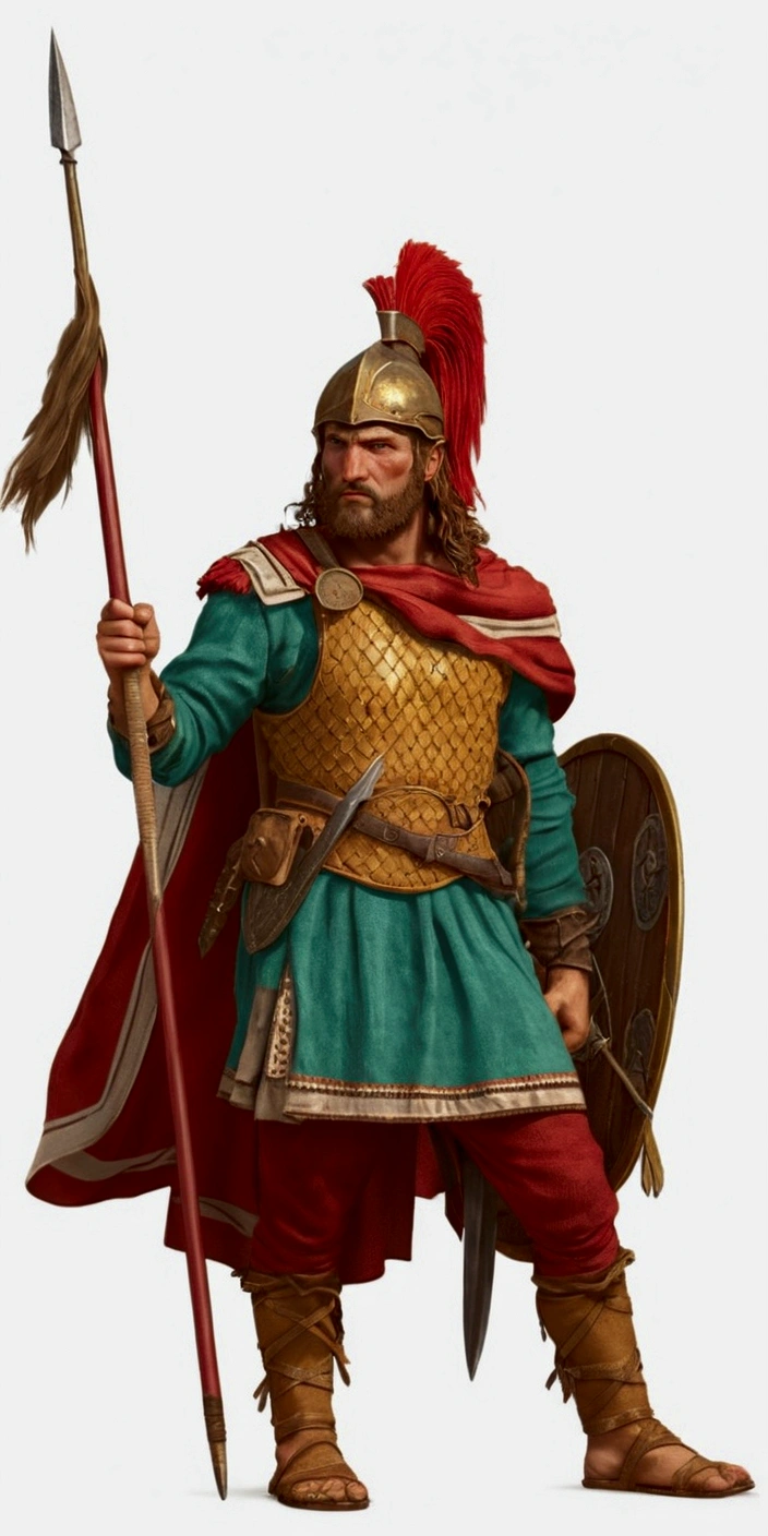 Gallic warrior with spear: ultra realistic and detailed