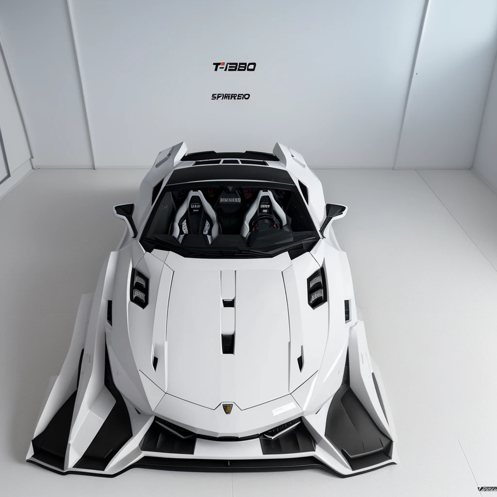 2025 white super Lambo hydrogen sports race bodykit, sports tires, race rims, showcase in white studio

 