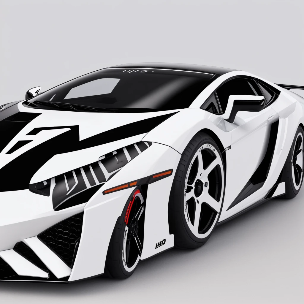 2025 white super Lambo hydrogen sports race bodykit, sports tires
