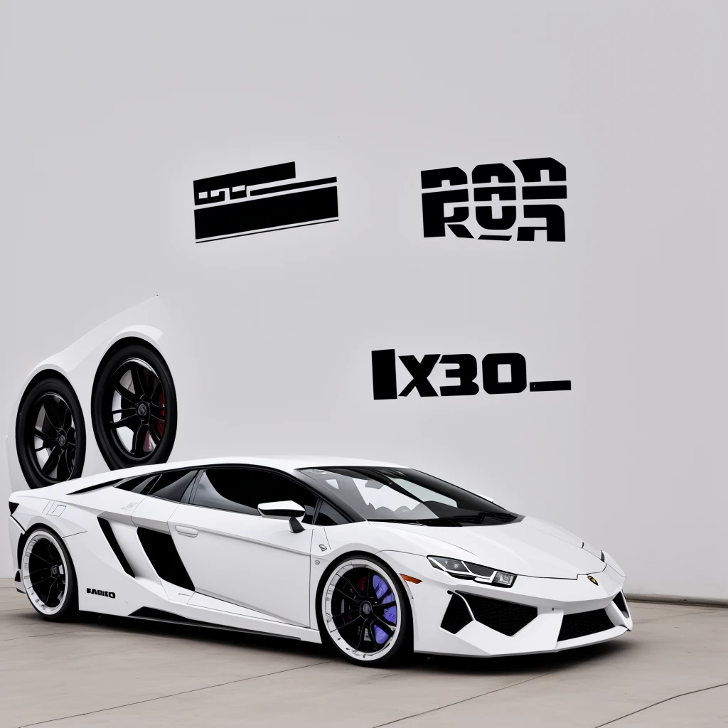 2025 white super Lambo hydrogen sports race bodykit, sports tires