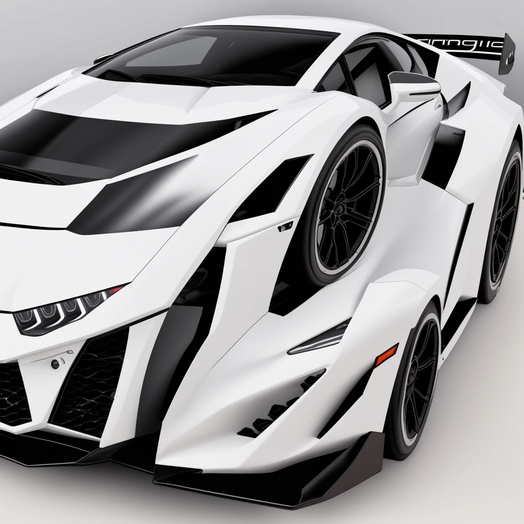 2025 white super Lambo hydrogen sports race bodykit, sports tires

 