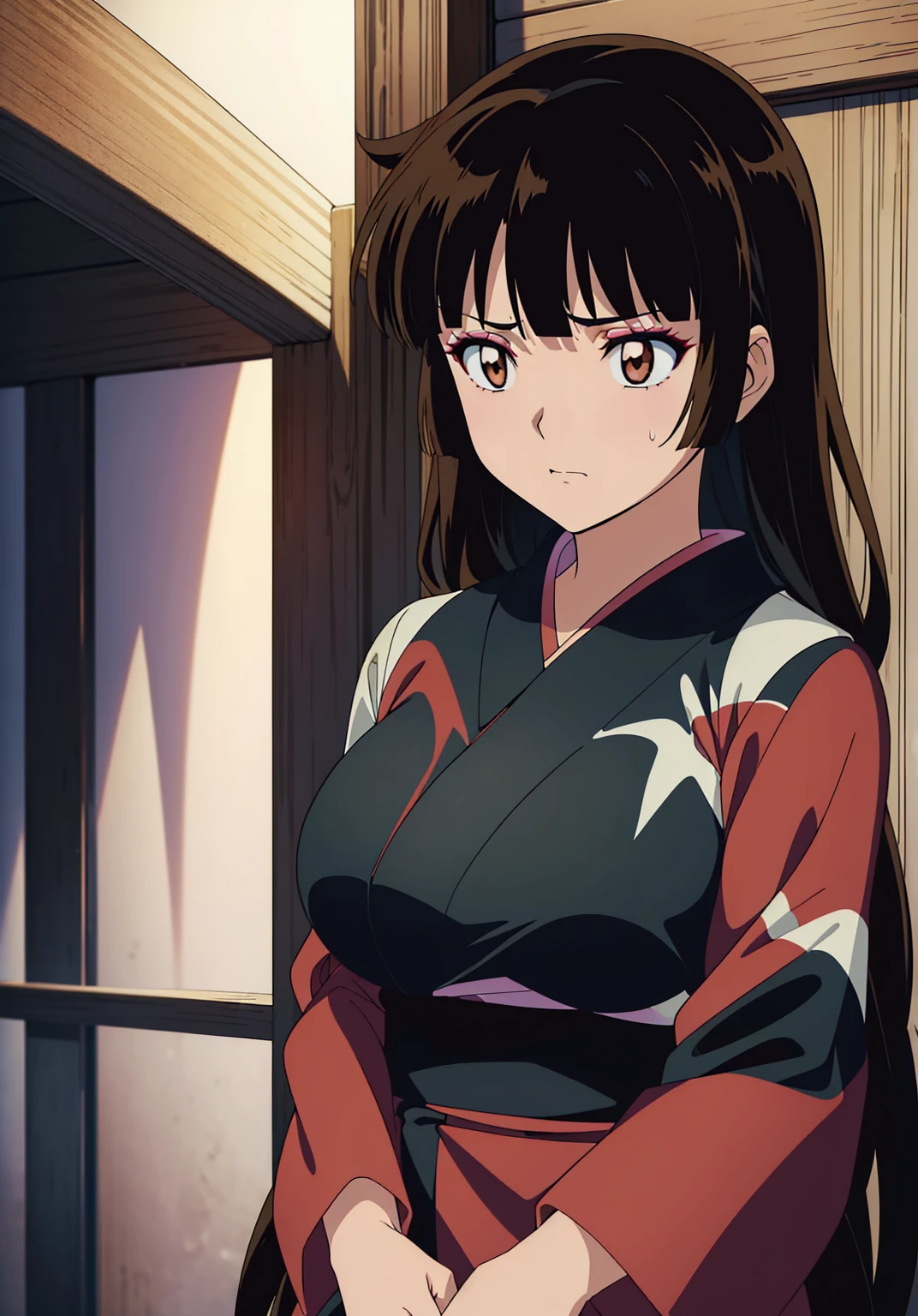 Coral,(((((long、Brown Eyes、Eyeshadow))))) 、(((((tits)))))、((((kimono、tits))))、Sweaty、Solo,Sad face,sad、((((Sad face))))、anime、（（（（NSFW））））、(masterpiece、Highest quality)、Best Quality, Mastepiece, 超High resolution, ((Mastepiece:1.4, Best Quality)), ((Mastepiece, Best Quality))、 (超High resolution:1.2), High resolution、perfection、Mastepiece, Best Quality, Detailed , Soft Dim Lighting, Add_Details, Good lighting、Very detailed、Very detailedCGユニティ8Kでの壁紙、An illustration、((Beautiful detailed face))、( ((Super detailed )))、High resolutionAn illustration、((An illustrationベスト))、Highly detailed eyes、perfectionな照明、(NSFW:1), (((masterpiece))), Adult women、Mature Woman、(1 person)、Solo Focus、Shiny skin、 Beautiful girl with beautiful details, Very cute, Beautiful girl with beautiful details, Professional photography lighting, Very detailed目と顔, Eyes with beautiful details、Beautiful detailed hair, Beautiful detailed cold face、 (Dark Shot:1.4), (Best Shadow), In the darkness, Deep Shadow,