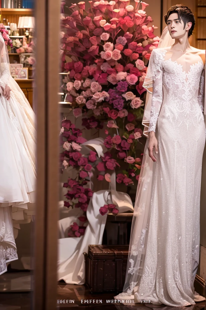 Handsome men , male wedding dress , name nathan