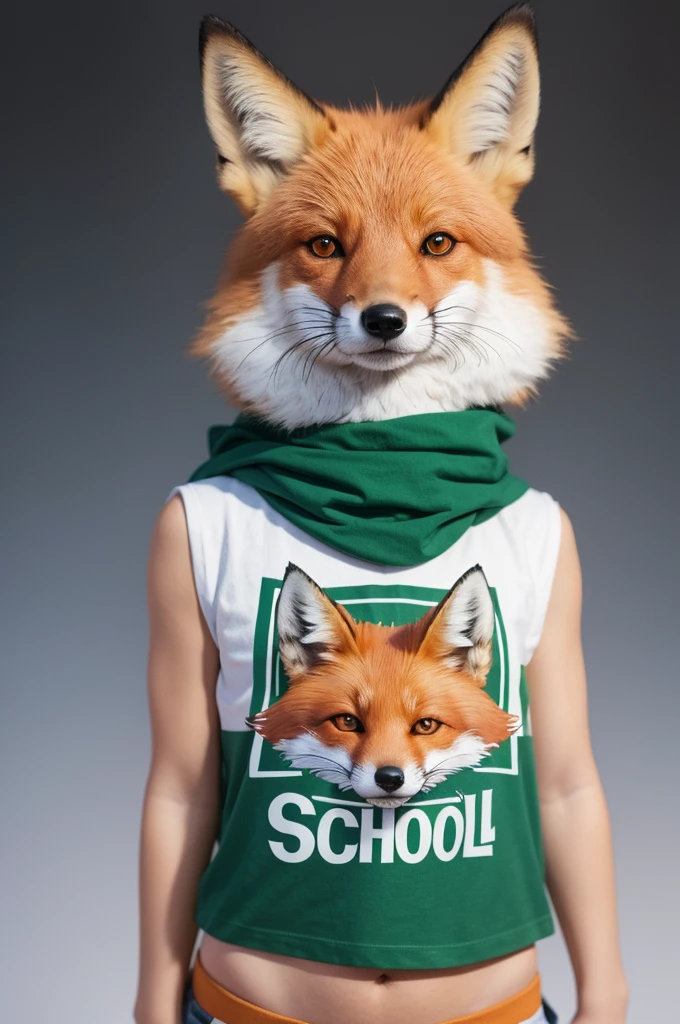 Create a school t-shirt background with a fox