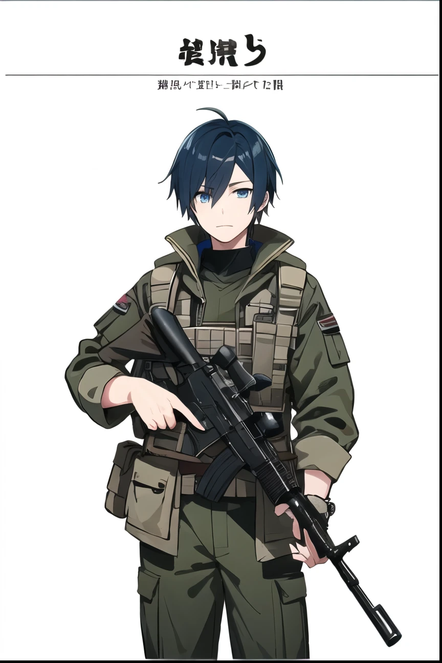 Anime boy cool cute skin white soldier and weapon gun